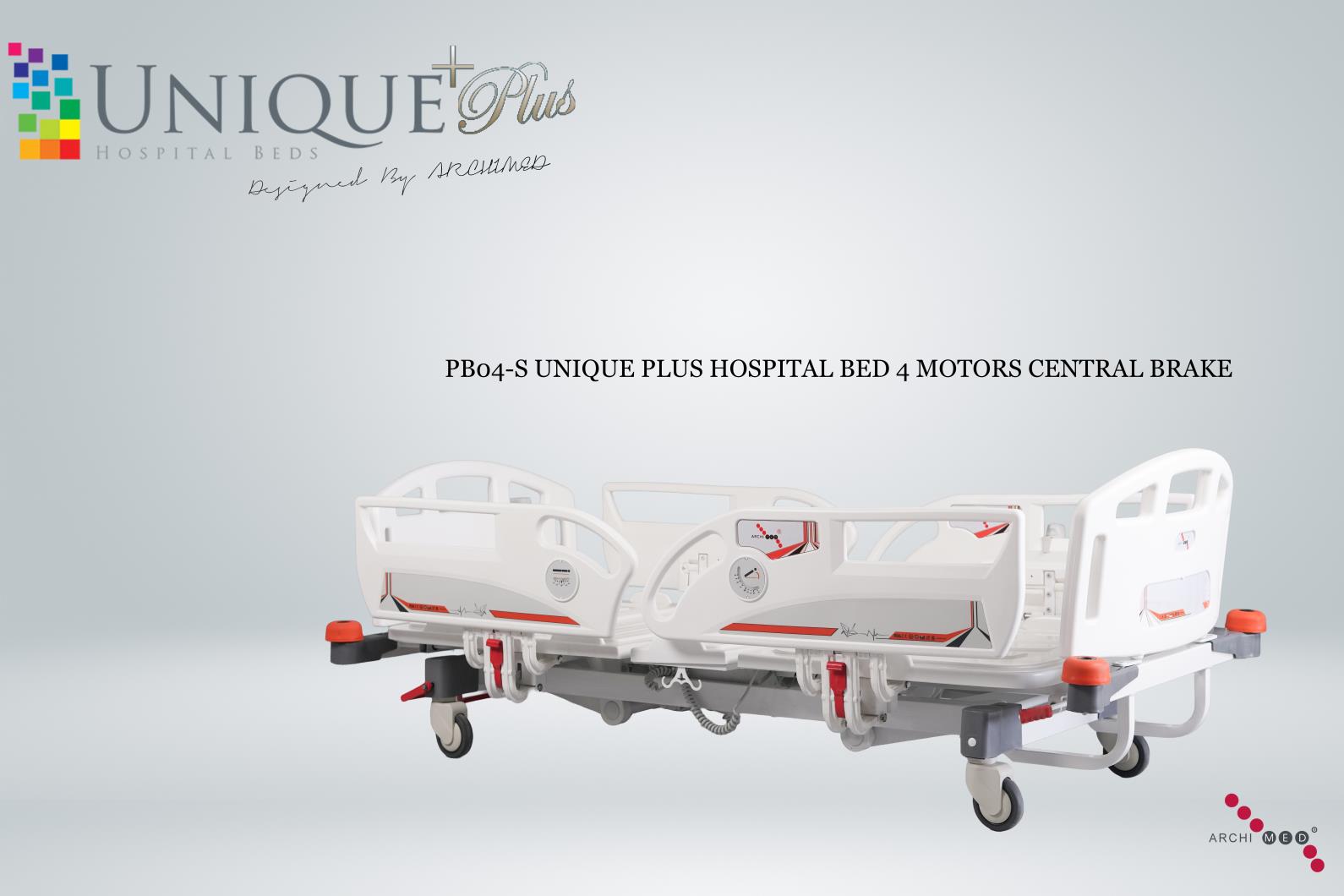 UNIQUE PLUS 4 MOTORLU MERKEZİ FRENLİ HASTA KARYOLASI