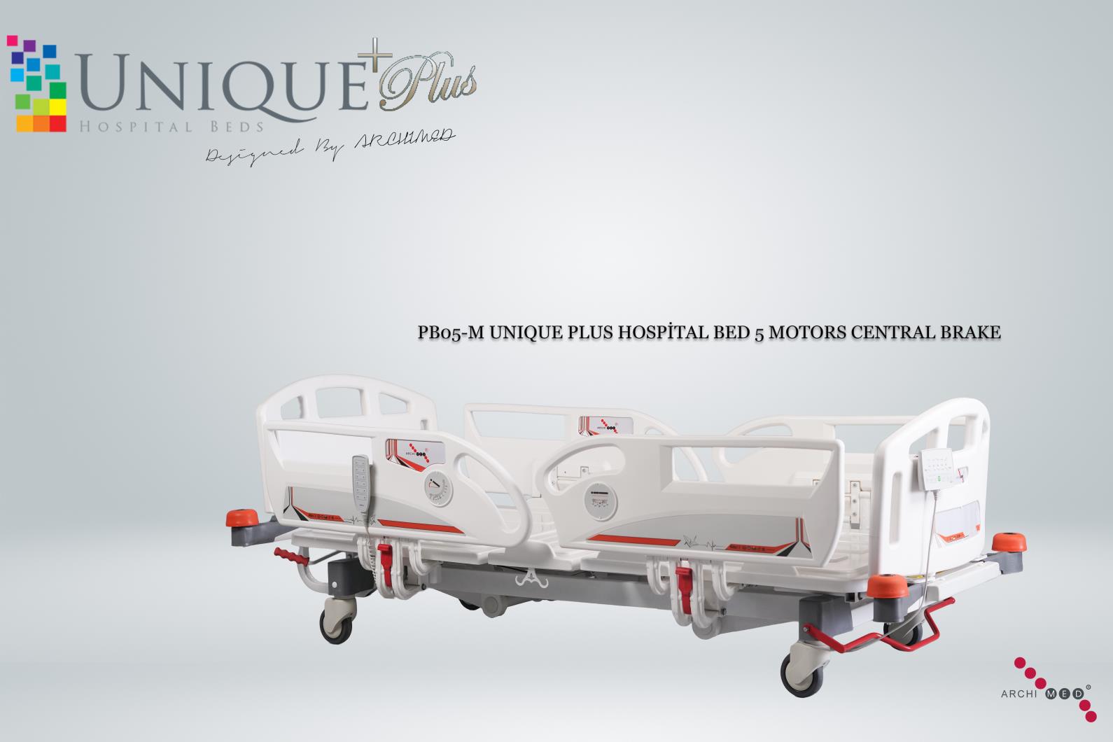 UNIQUE PLUS 5 MOTORLU MERKEZİ FRENLİ HASTA KARYOLASI