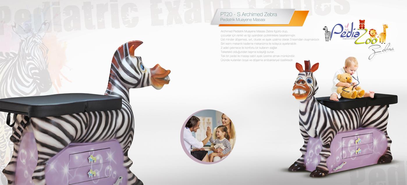 Zebra Figürlü Pediatrik Muayene Masası